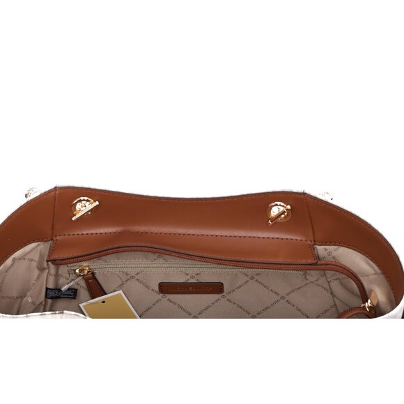 Michael Kors Jet Set Travel Large Chain Shoulder Tote Vanilla MK Signature - Picture 5 of 5